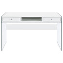 Dobrev 48-inch 2-drawer Writing Desk White High Gloss