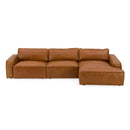 Modrest Cambria - Modern RAF Cognac Leather Sectional Sofa