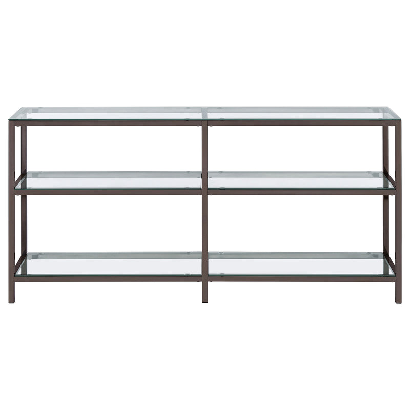 Kate 55-inch 2-shelf Console Bookcases Black Nickel