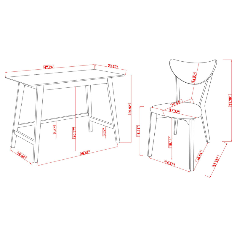 Karri  Home Office Computer Desk and Chair Set Walnut