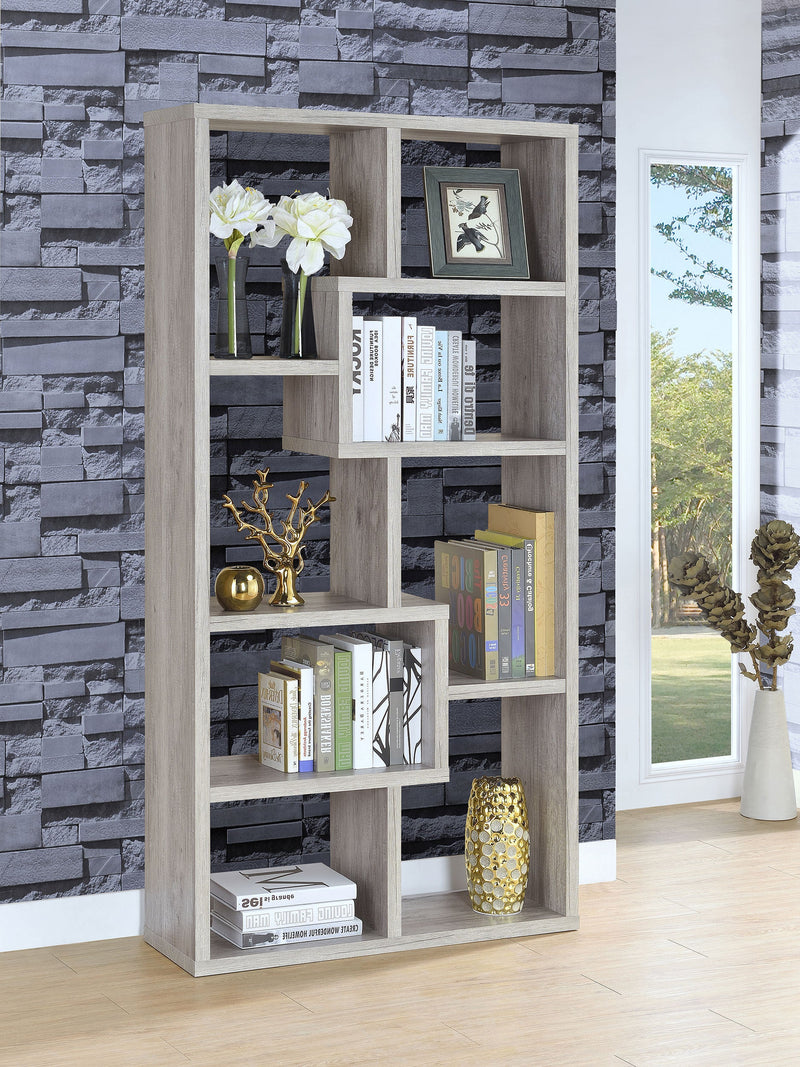 Theo 71-inch 7-shelf Bookshelf Cappuccino
