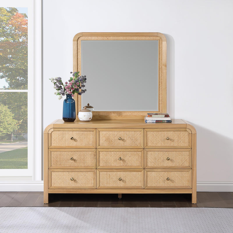 Diamond Modern Furniture Meridian Dresser Mirrors Dresser Mirrors SienaNatural-M IMAGE 2