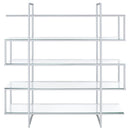 Elmer 63-inch 5-shelf Bookshelf Clear and Chrome