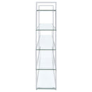 Elmer 63-inch 5-shelf Bookshelf Clear and Chrome