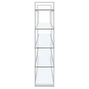 Elmer 63-inch 5-shelf Bookshelf Clear and Chrome