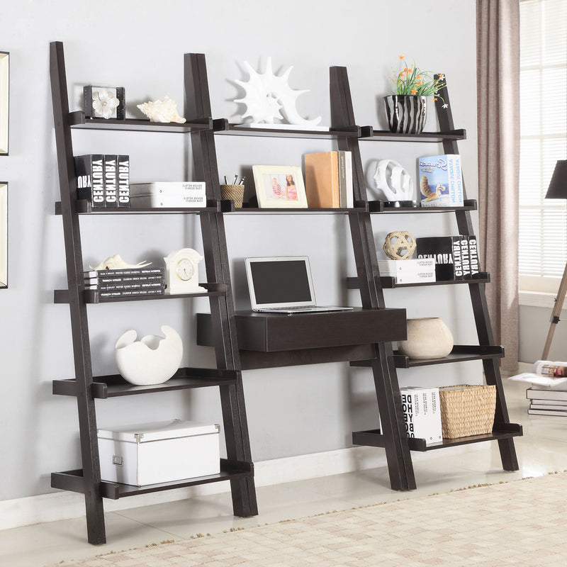 Colella  Ladder Desk and Bookcase Set Cappuccino