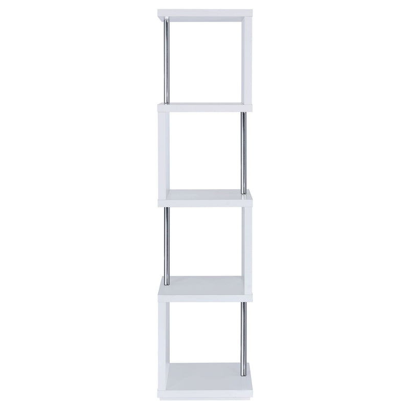 Baxter 67-inch 4-shelf Bookshelf Black and Chrome