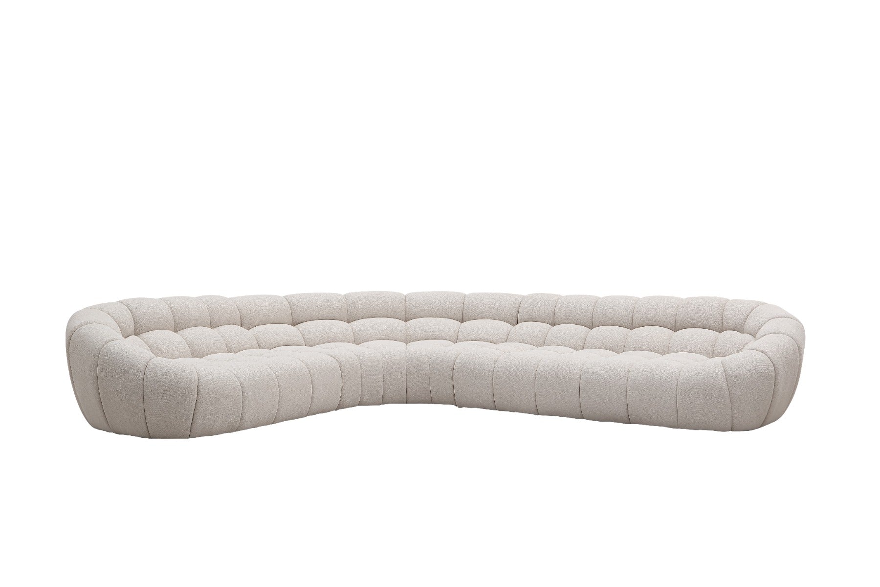 Divani Casa Yolonda - Modern Beige Curved Sectional Sofa
