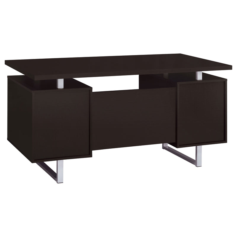 Lawtey 60-inch 2-drawer Computer Desk White High Gloss