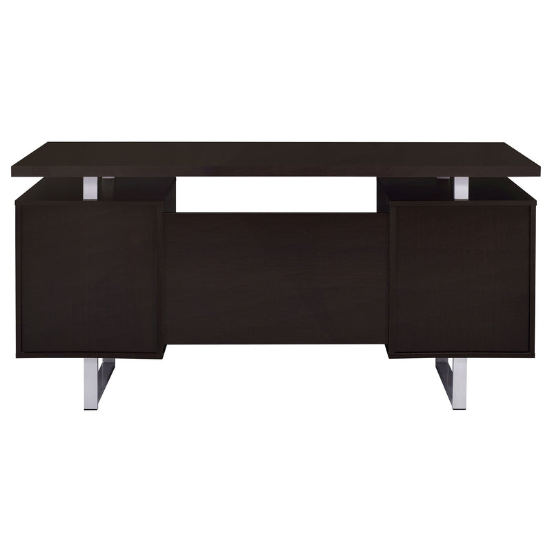 Lawtey 60-inch 2-drawer Computer Desk White High Gloss
