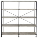 Analiese 63-inch 4-shelf Double Bookshelf Grey Driftwood