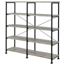 Analiese 63-inch 4-shelf Double Bookshelf Grey Driftwood