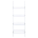 Amaturo 72-inch 4-shelf Acrylic Ladder Bookshelf Clear