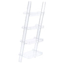 Amaturo 72-inch 4-shelf Acrylic Ladder Bookshelf Clear