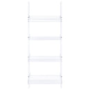 Amaturo 72-inch 4-shelf Acrylic Ladder Bookshelf Clear