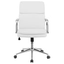 Ximena Upholstered Adjustable Mid Back Office Chair White