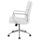 Ximena Upholstered Adjustable Mid Back Office Chair White