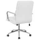 Ximena Upholstered Adjustable Mid Back Office Chair White
