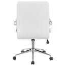 Ximena Upholstered Adjustable Mid Back Office Chair White