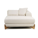 Modrest Fleury - Contemporary Cream Fabric and Walnut RAF Sectional Sofa