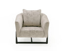 Modrest Forbis - Contemporary Grey Fabric Accent Chair