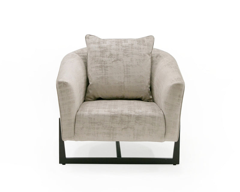 Modrest Forbis - Contemporary Grey Fabric Accent Chair