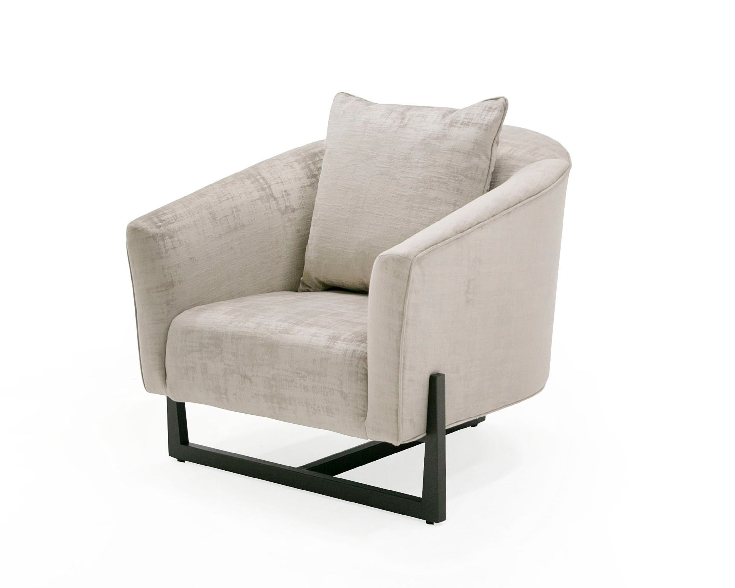 Modrest Forbis - Contemporary Grey Fabric Accent Chair