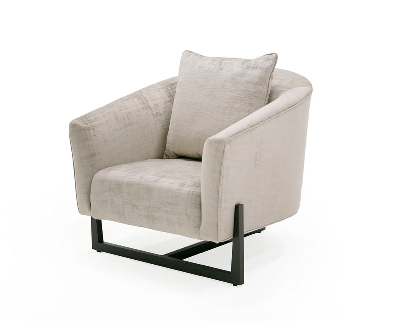 Modrest Forbis - Contemporary Grey Fabric Accent Chair