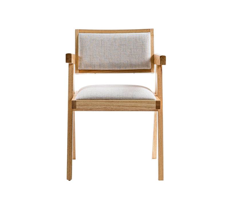 Modrest Fern - Modern Natural and Beige Dining Chair Set of 2