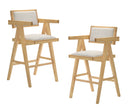 Modrest Fern - Modern Natural and Beige Counter Stool Set of 2