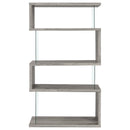 Emelle 63-inch 4-shelf Glass Panel Bookshelf Black