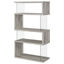 Emelle 63-inch 4-shelf Glass Panel Bookshelf Black
