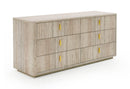 Nova Domus Roma - Modern Faux Travertine + Gold Dresser