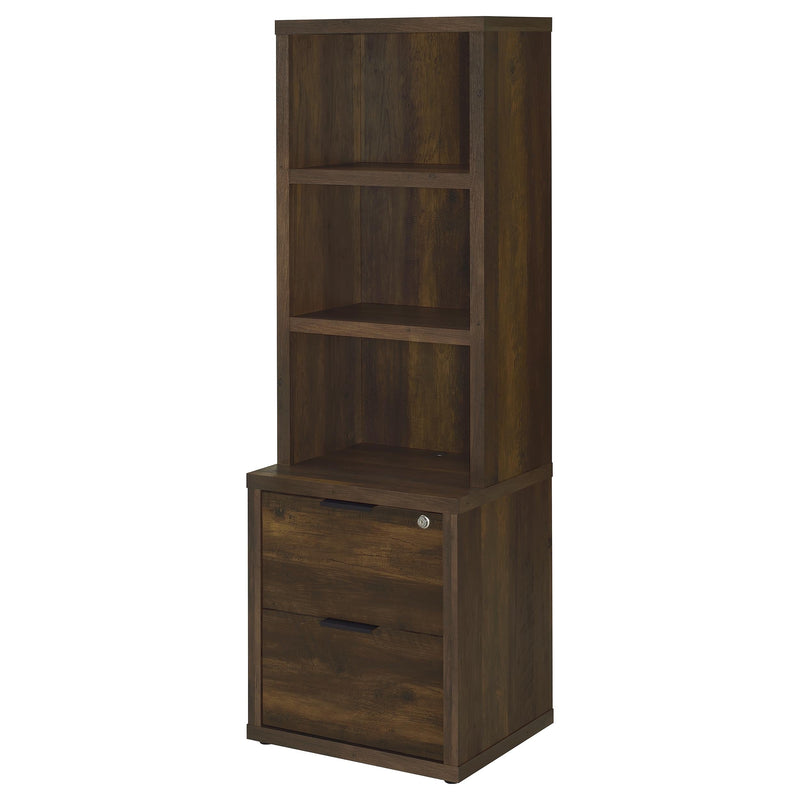 Westpark 3-shelf Bookcase USB and Lockable Drawer Black
