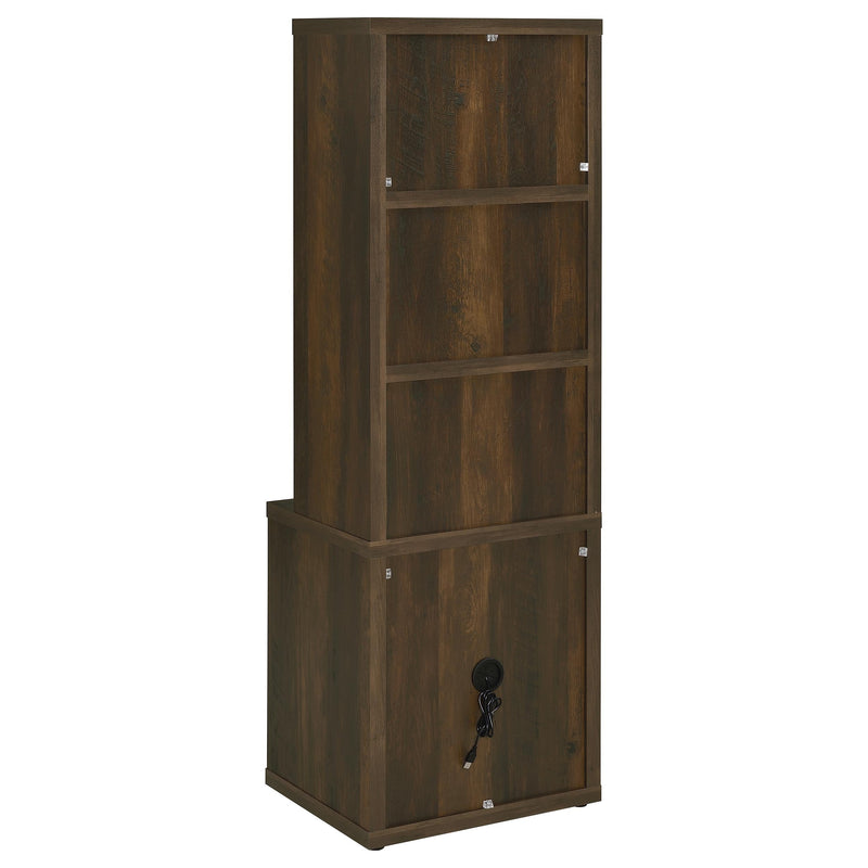 Westpark 3-shelf Bookcase USB and Lockable Drawer Black