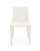 Modrest Halo - Modern Ivory Saddle Leather Dining Chair Set of 2