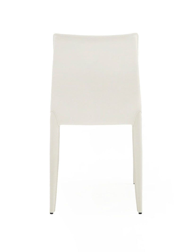 Modrest Halo - Modern Ivory Saddle Leather Dining Chair Set of 2