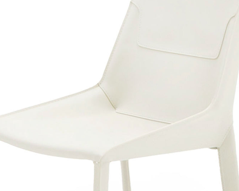 Modrest Halo - Modern Ivory Saddle Leather Dining Chair Set of 2