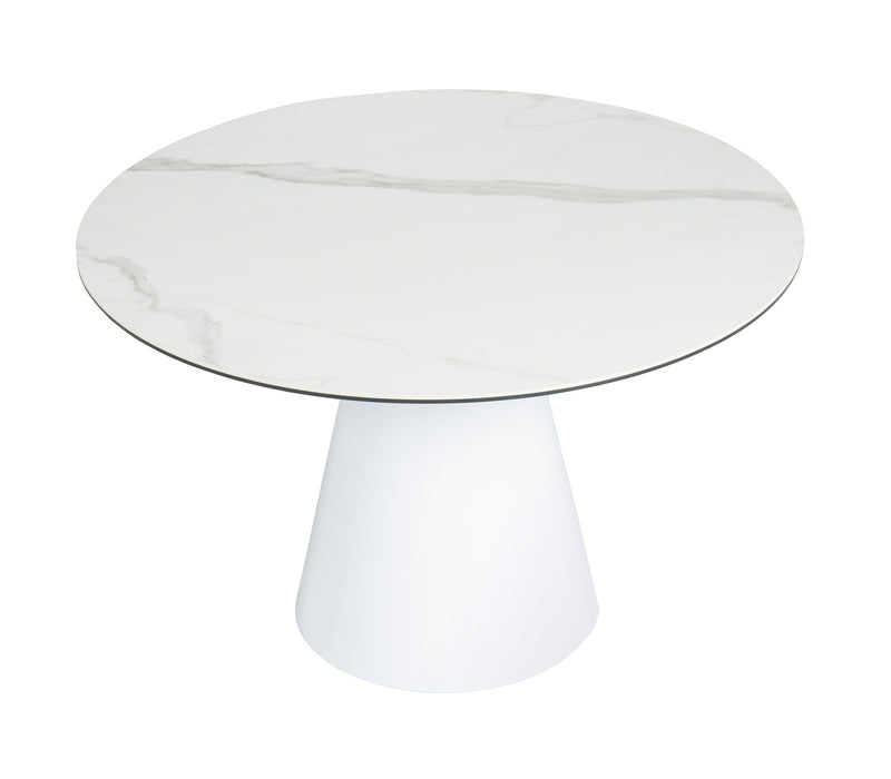 Modrest Edith - Modern Round White Ceramic Dining Table