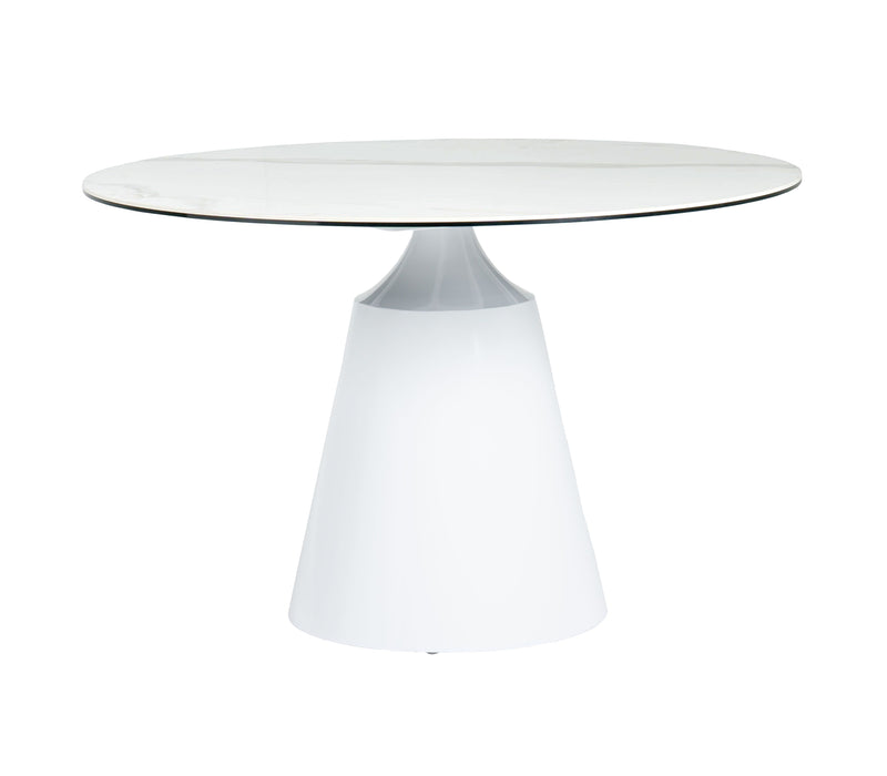 Modrest Edith - Modern Round White Ceramic Dining Table