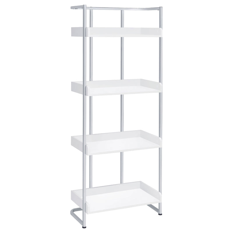 Ember 68-inch 4-shelf Bookshelf Dark Oak and Black