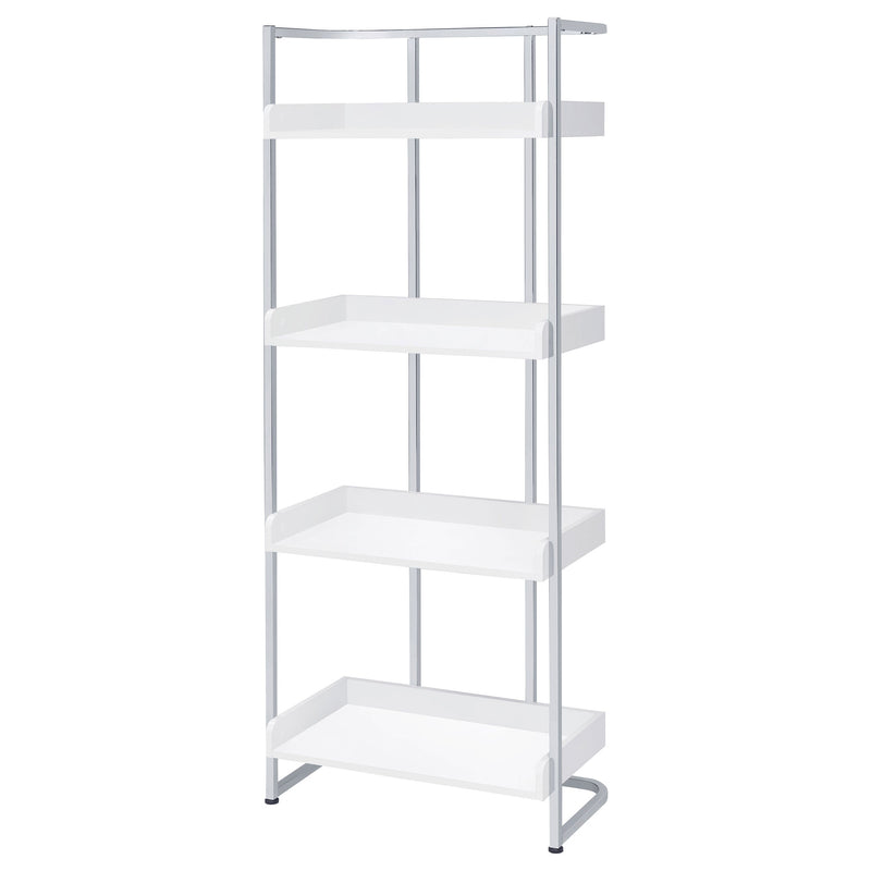 Ember 68-inch 4-shelf Bookshelf Dark Oak and Black