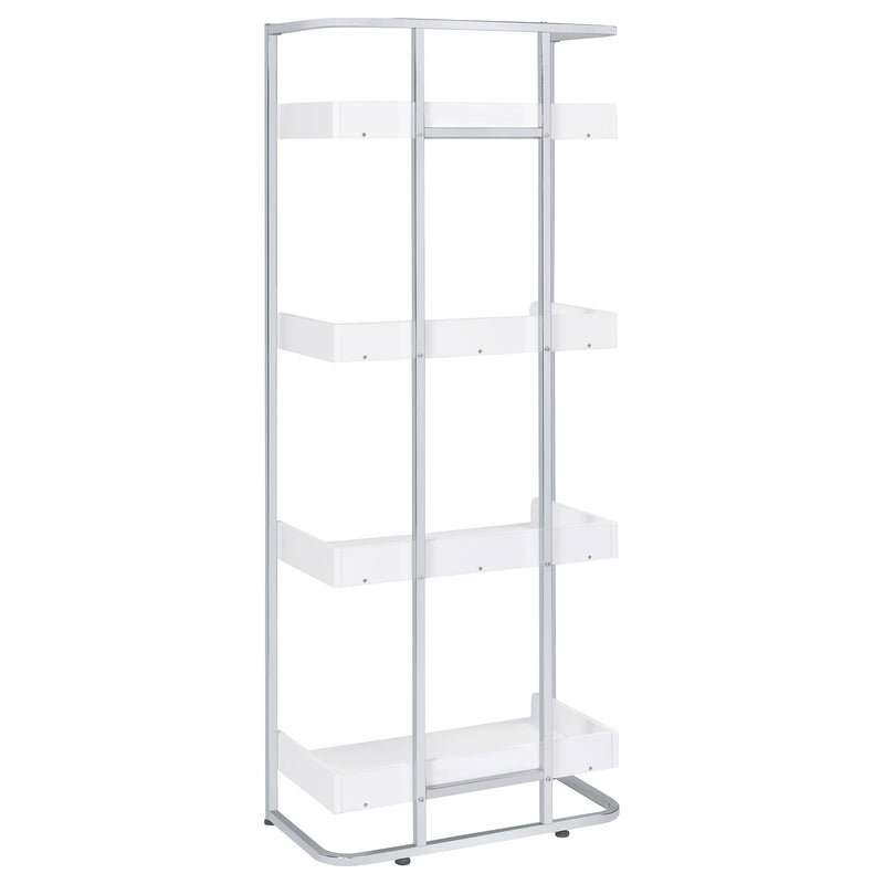 Ember 68-inch 4-shelf Bookshelf Dark Oak and Black