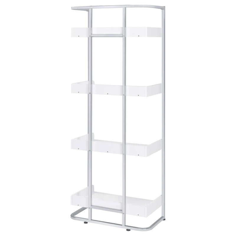 Ember 68-inch 4-shelf Bookshelf Dark Oak and Black