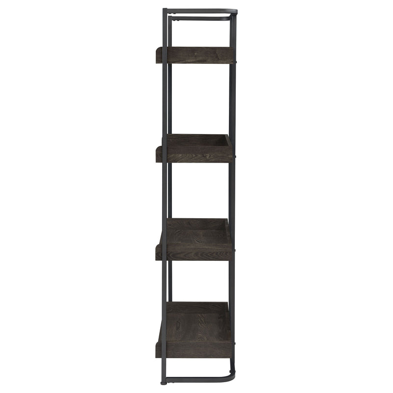 Ember 68-inch 4-shelf Bookshelf Dark Oak and Black