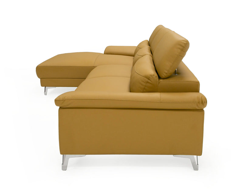 Divani Casa Sura - Modern Camel Leather Left Facing Sectional Sofa