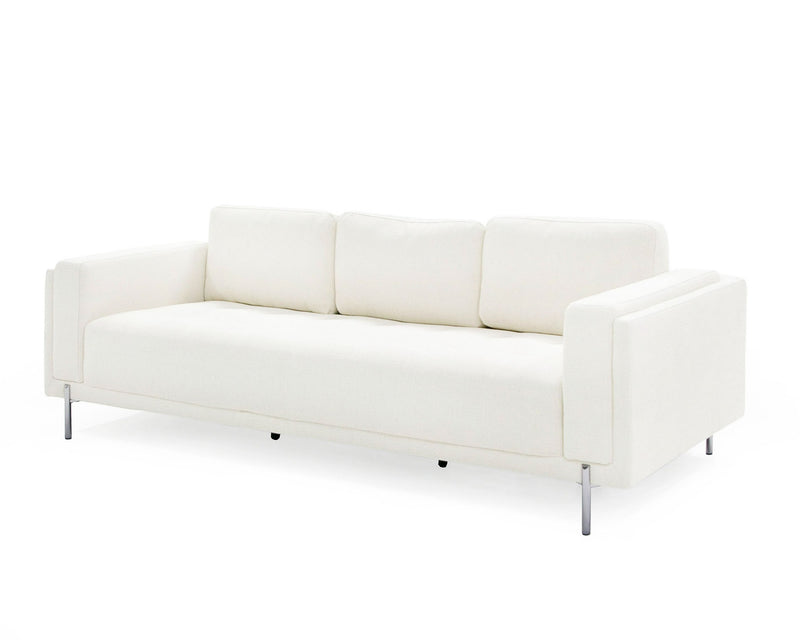 Divani Casa Schmidt - Modern Off White Fabric Sofa + 2 Chairs
