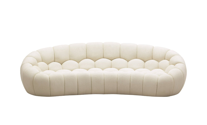 Divani Casa Yolonda - Modern Curved Off-White Fabric Sofa Set