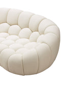 Divani Casa Yolonda - Modern Curved Off-White Fabric Loveseat