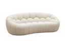 Divani Casa Yolonda - Modern Curved Off-White Fabric Loveseat